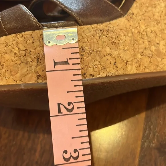 Brown leather Diba wedge sandals - Picture 4 of 5